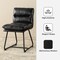 Set of 2/4 Mid-Century Modern Leatherette Solid Back Dining Chair with V-shaped Solidwood Legs